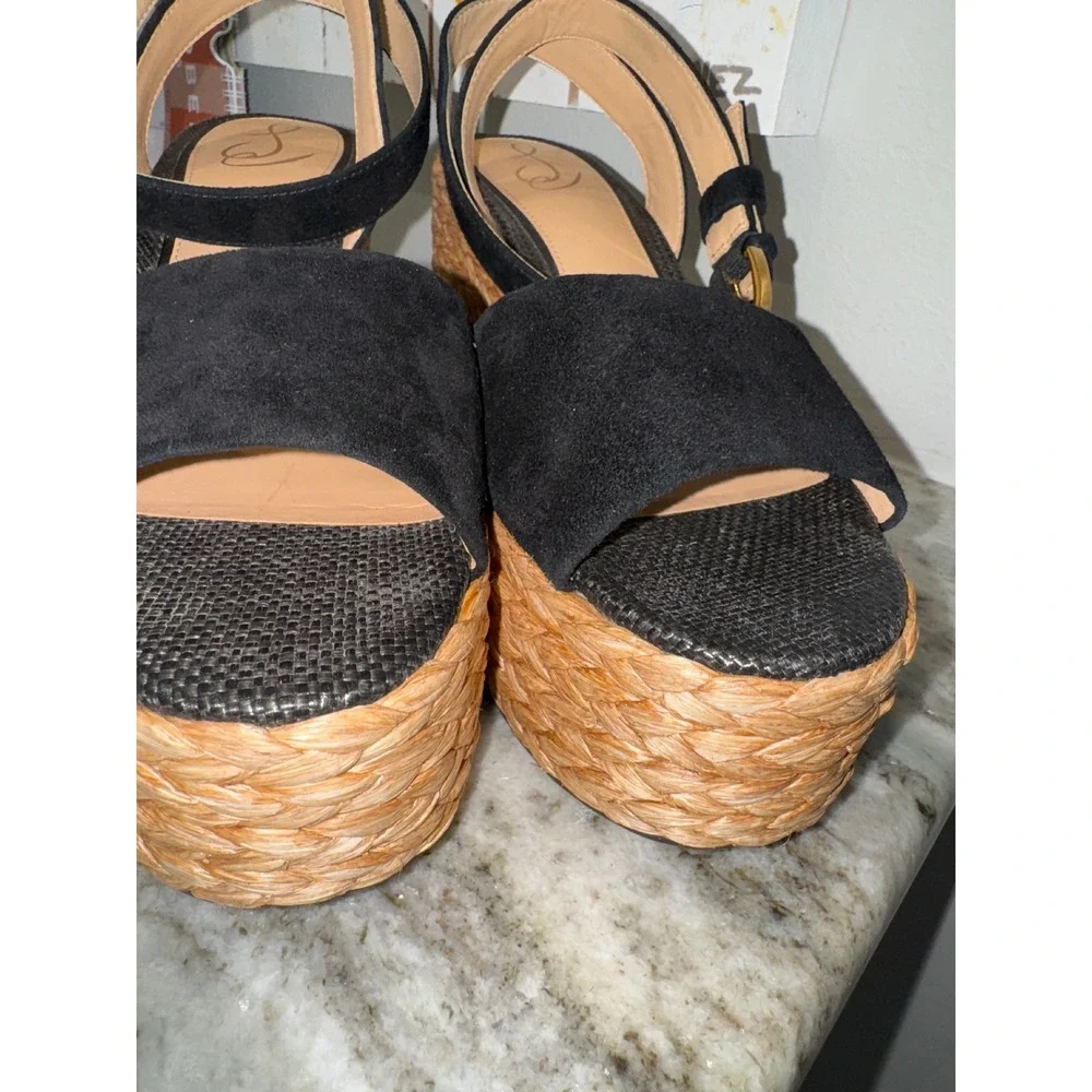 Women's Sam Edelman‎ Women's April Platform Wedge Espadrille Sandal suede 11
